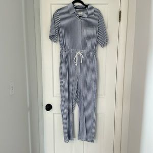 Alex Mill Blue & White Seersucker Jumpsuit